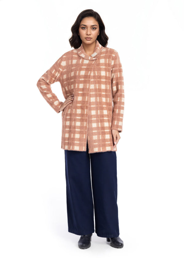 Coffee-Shawl Collar Full Sleeves Cardigan Sweater (25Y-094-67)