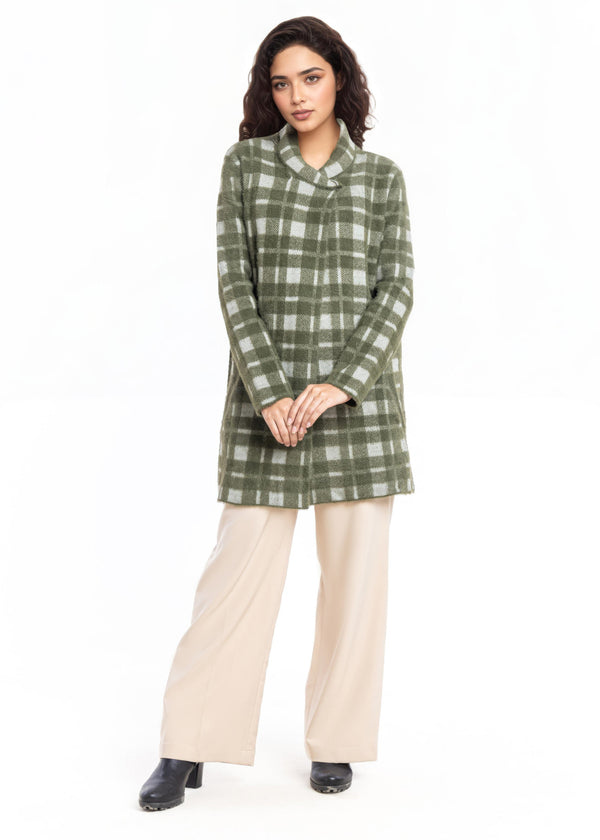 Olive-Shawl Collar Full Sleeves Cardigan Sweater (25Y-094-67)