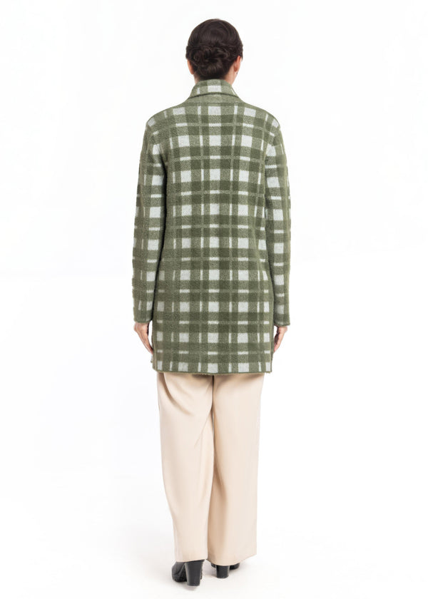 Olive-Shawl Collar Full Sleeves Cardigan Sweater (25Y-094-67)