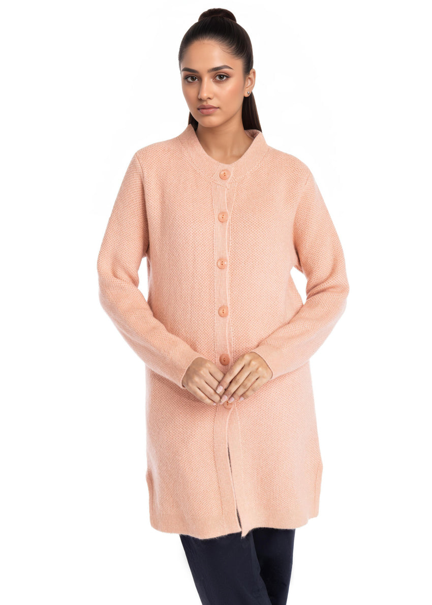 Bonanza Satrangi Coral-Round Neck Cardigan Full Sleeves Sweater (25Y-102-67), view 1