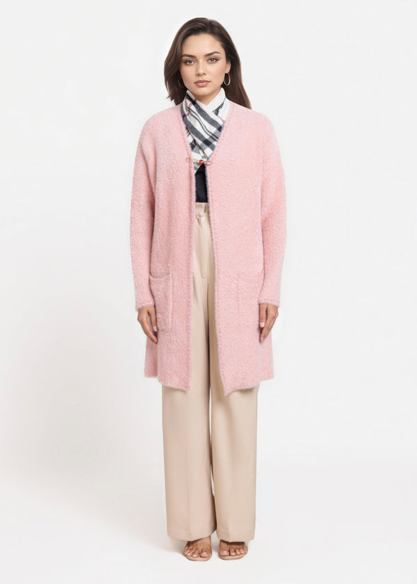 B-Pink-V-Cardigan Full Sleeves Sweater (25Y-113-67)