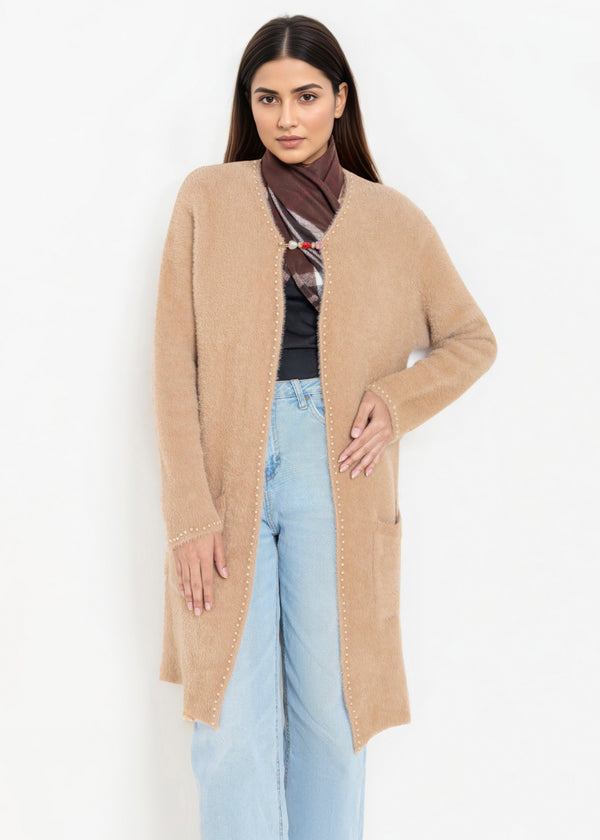 Khaki-V-Cardigan Full Sleeves Sweater (25Y-113-67)