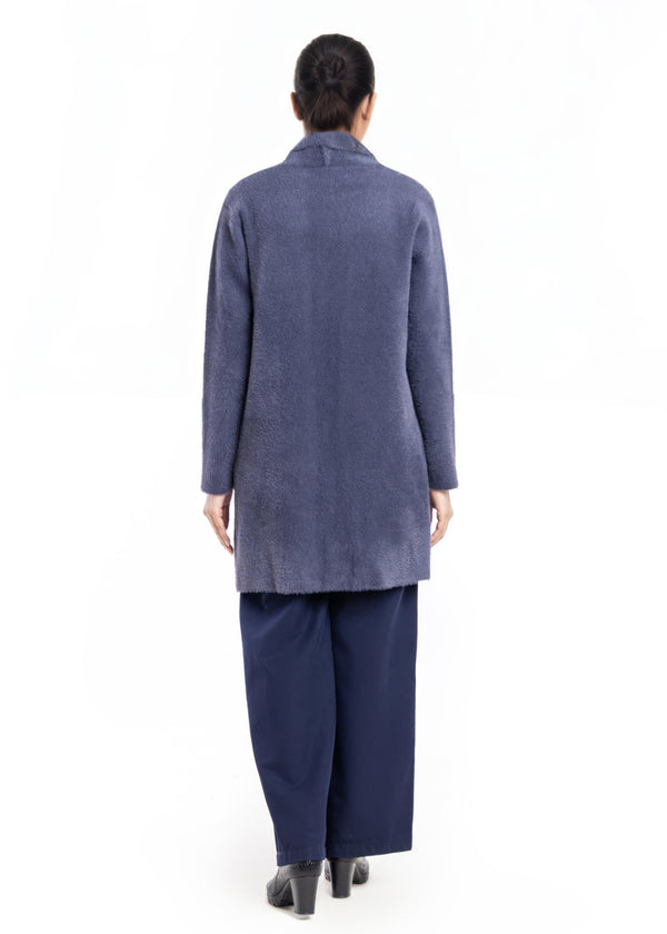 Charcoal-Front Open Full Sleeves Cardigan Sweater (25Y-115-67)