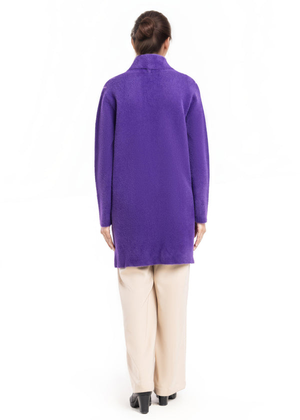 Mauve-Front Open Full Sleeves Cardigan Sweater (25Y-115-67)