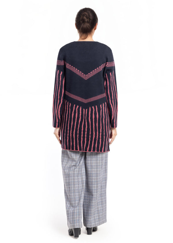 Black-Round Neck Cardigan Full Sleeves Sweater (25Y-117-67)