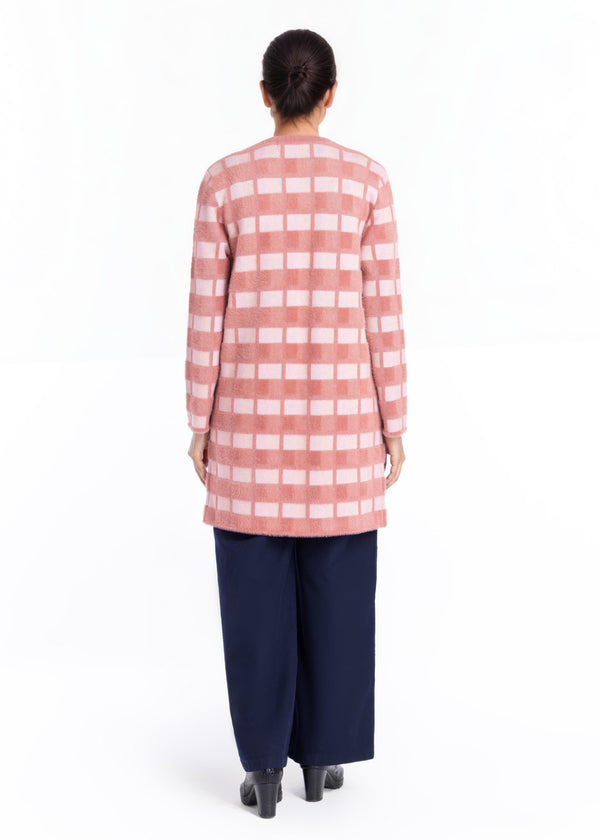 Coral-Round Neck Cardigan Full Sleeves Sweater (25Y-123-67)