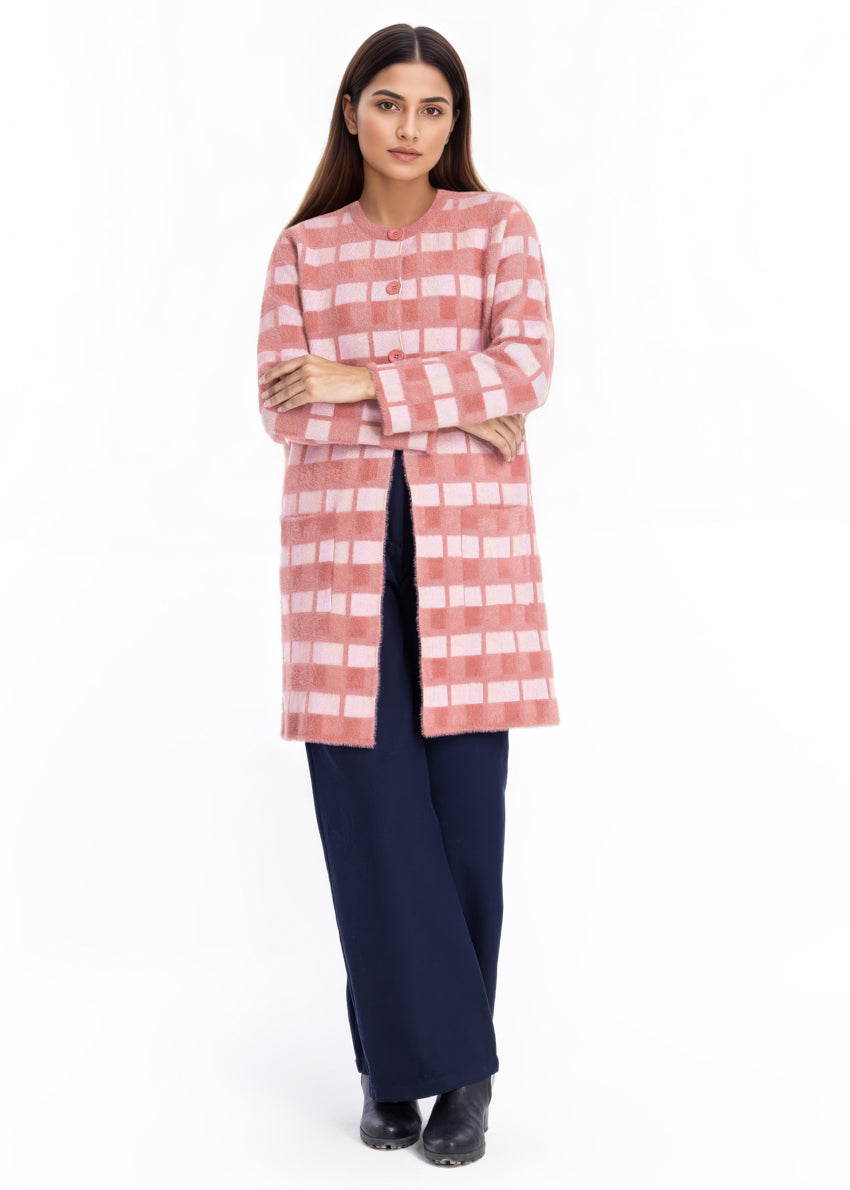 Bonanza Satrangi Coral-Round Neck Cardigan Full Sleeves Sweater (25Y-123-67), view 1