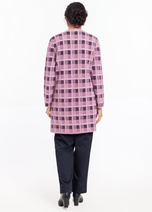 Plum-Round Neck Cardigan Full Sleeves Sweater (25Y-123-67)