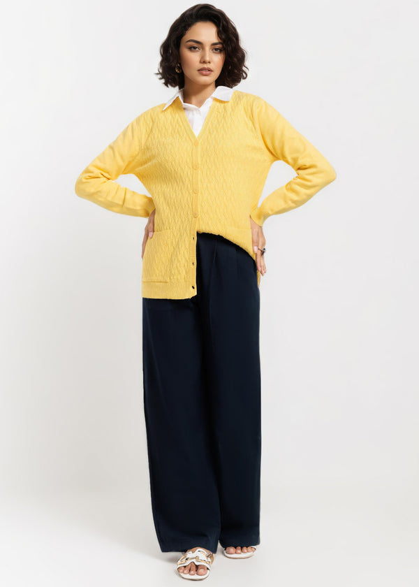 Lemon-V-Cardigan Full Sleeves Sweater (25Y-201-67)