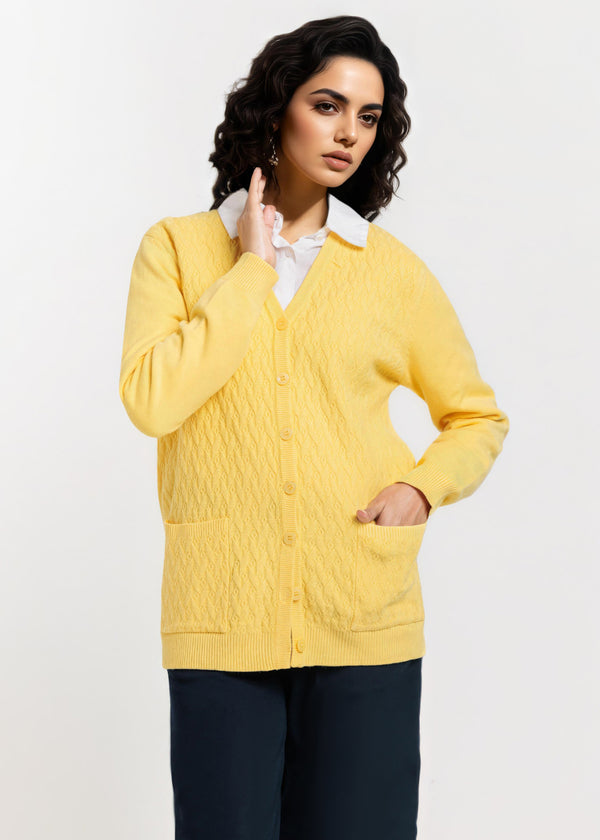Lemon-V-Cardigan Full Sleeves Sweater (25Y-201-67)