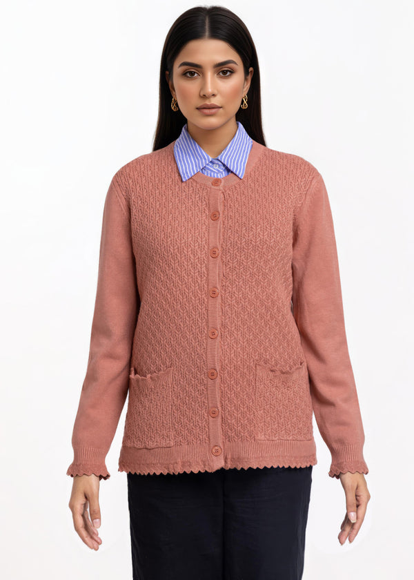 Rose-R-Neck Cardigan Full Sleeves Sweater (25Y-221-67)
