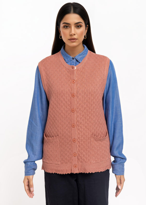 Rose-R-Neck Cardigan Sando Sweater (25Y-222-67)