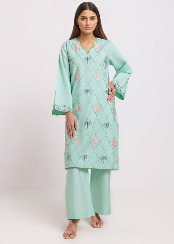 M-Green-Cotton Silk-2 Piece (WPS25SE2051)