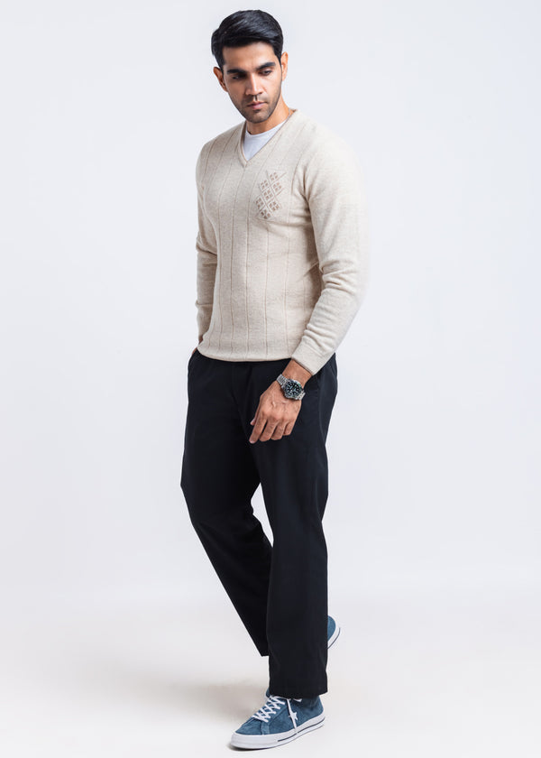 Fog-V-Neck Full Sleeves Sweater (502-14)