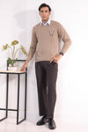 M-BEIGE-V-NECK FULL SLEEVES SWEATER (505-15)