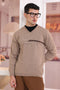 M-BEIGE-V-NECK FULL SLEEVES SWEATER (508-15)