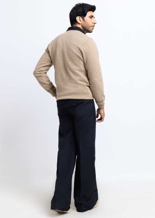 Mashroom-V-Neck Full Sleeves Sweater (509-14)