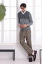 ST-GREY-V-NECK FULL SLEEVES SWEATER (510-15)