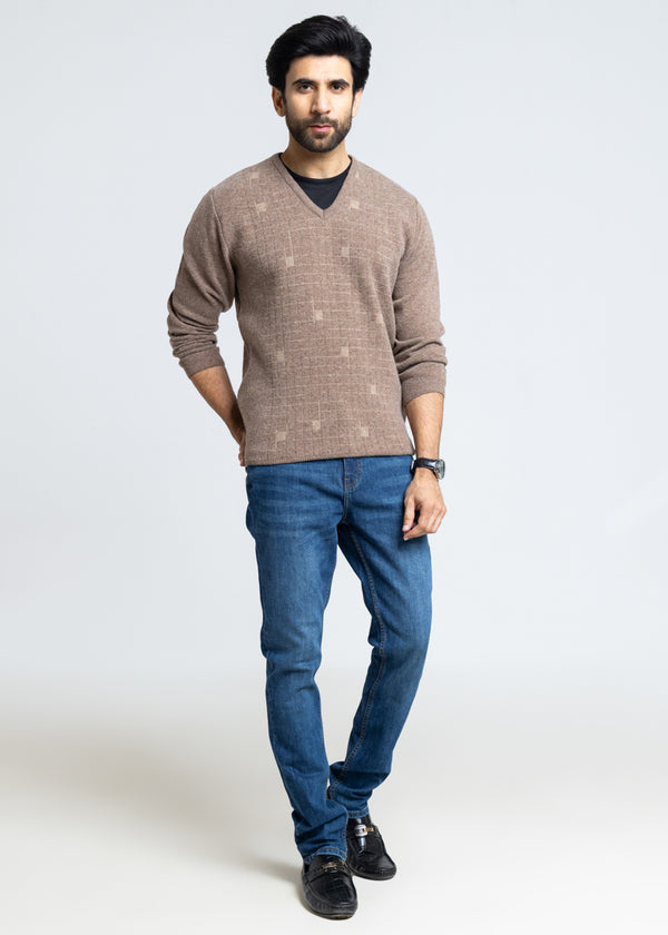Br-Sugar-V-Neck Full Sleeves Sweater (511-14)