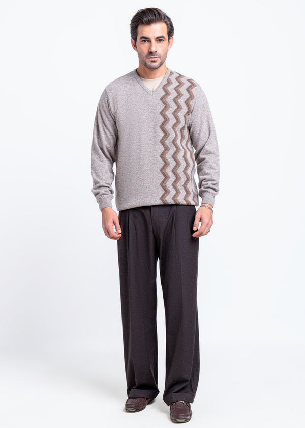 String-V-Neck Full Sleeves Sweater (513-14)