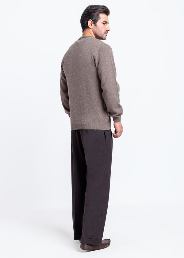 Wd-Smoke-V-Neck Full Sleeves Sweater (514-14)