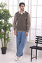 NG-BEIGE-V-NECK FULL SLEEVES SWEATER (514-15)