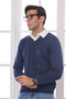 N-D-BLUE-V-NECK FULL SLEEVES SWEATER (515-15)