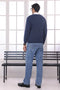 N-D-BLUE-V-NECK FULL SLEEVES SWEATER (515-15)