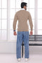 M-BEIGE-V-NECK FULL SLEEVES SWEATER (517-15)