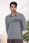 ST-GREY-V-NECK FULL SLEEVES SWEATER (517-15)