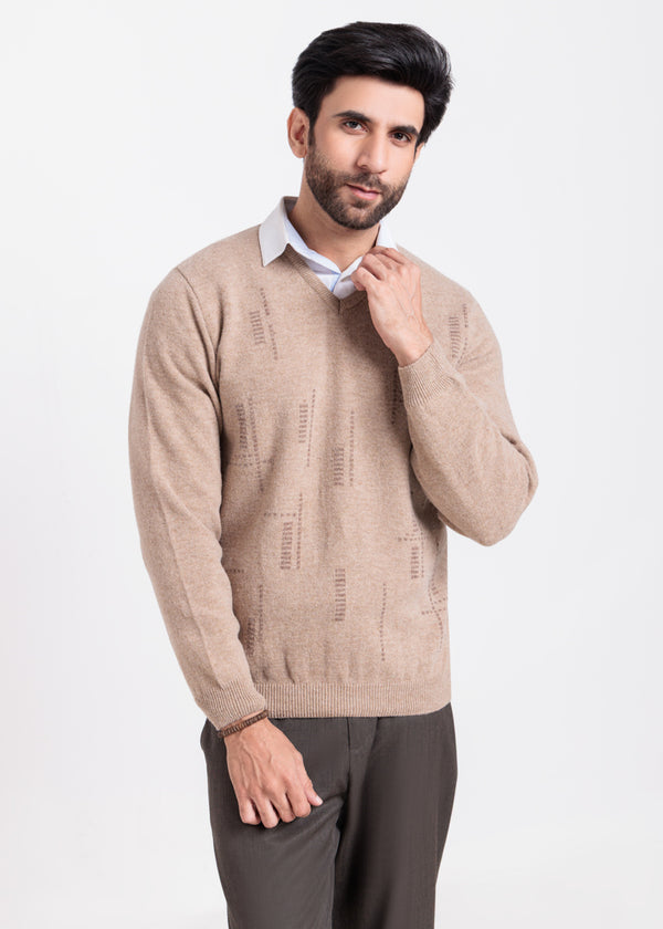 Mashroom-Gents V-Neck Full Sleeves Sweater (519-14)