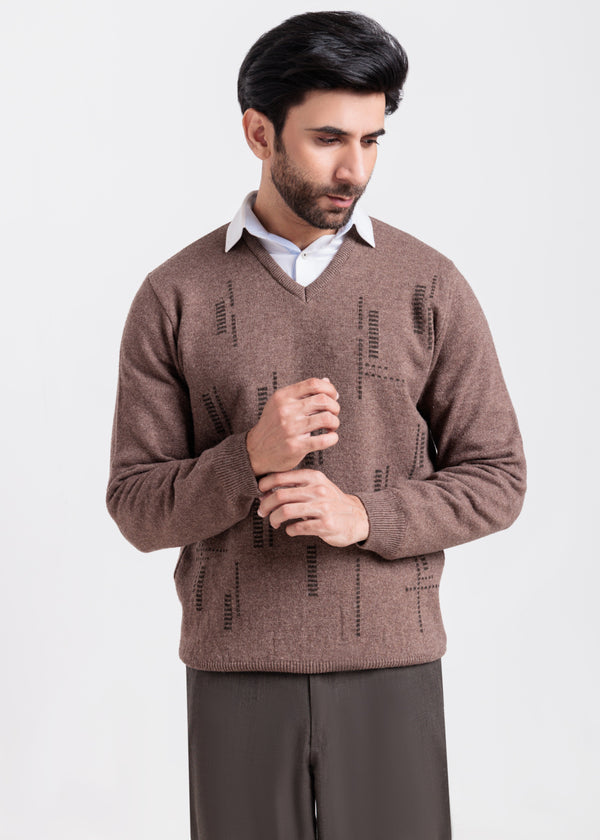 N-Sand-Gents V-Neck Full Sleeves Sweater (519-14)