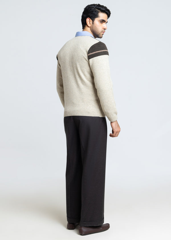 N-Stone-V-Neck Full Sleeves Sweater (521-14)