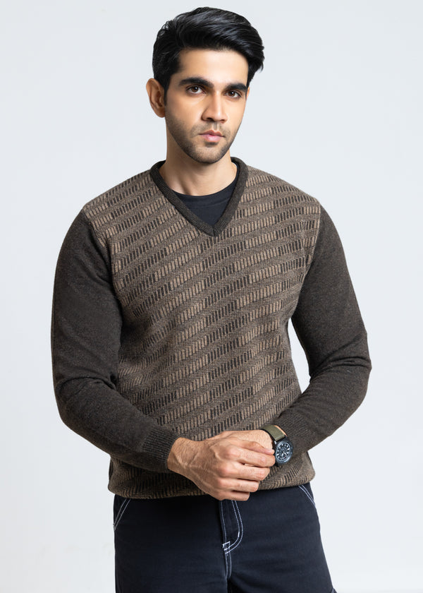 Brahmin-V-Neck Full Sleeves Sweater (524-14)