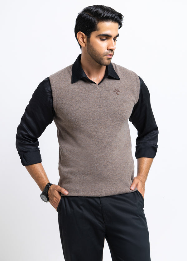 Wd-Smoke-V-Neck Sando Sweater (651-14)