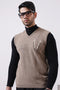 WALNUT-V-NECK SANDO SWEATER (655-15)