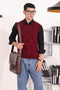 O-MAROON-V-NECK SANDO SWEATER (657-15)