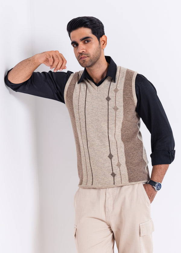 N-Stone-V-Neck Sando Sweater (658-14)