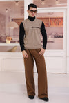 WALNUT-V-NECK SANDO SWEATER (658-15)