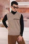 WALNUT-V-NECK SANDO SWEATER (658-15)