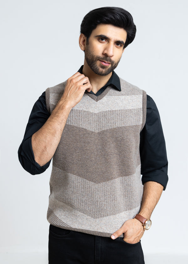 Wd-Smoke-V-Neck Sando Sweater (660-14)