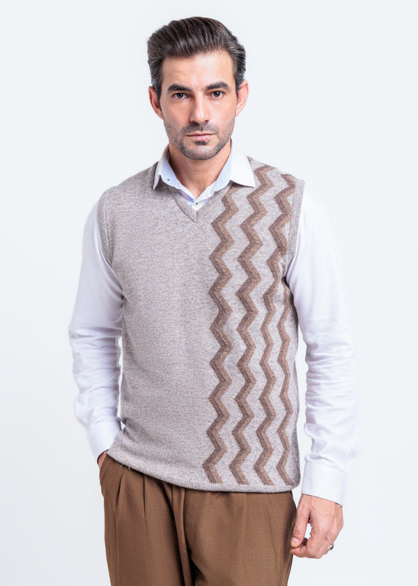 String-V-Neck Sando Sweater (663-14)