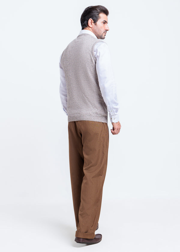 String-V-Neck Sando Sweater (663-14)