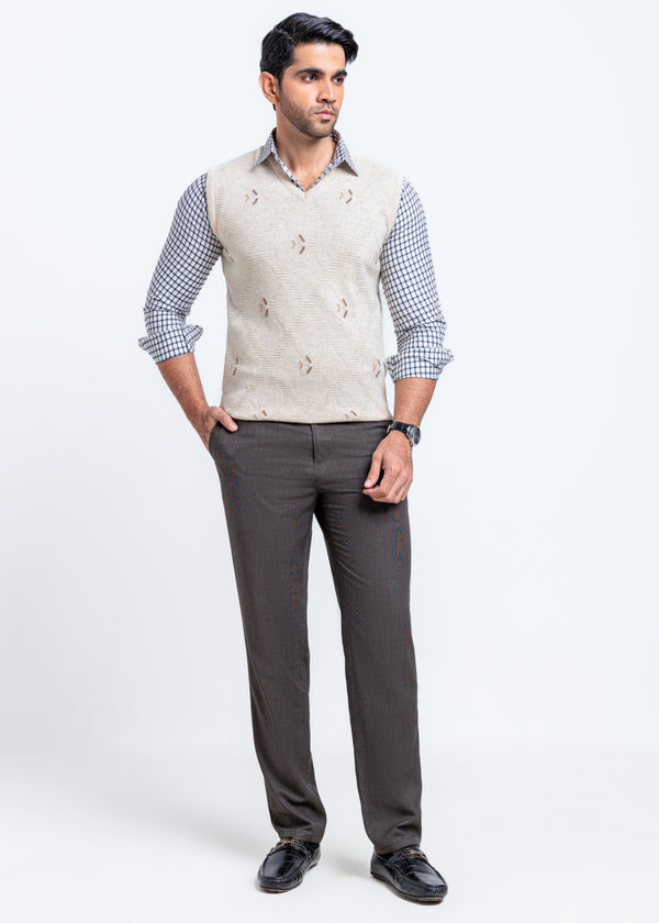 Fog-V-Neck Sando Sweater (664-14)