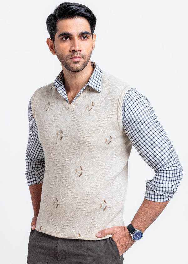 Fog-V-Neck Sando Sweater (664-14)