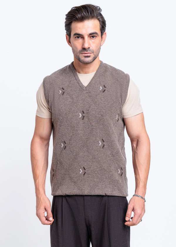 Wd-Smoke-V-Neck Sando Sweater (664-14)