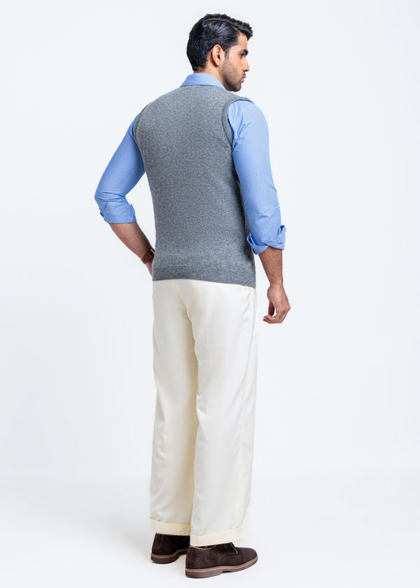 St-Grey-V-Neck Sando Sweater (665-14)