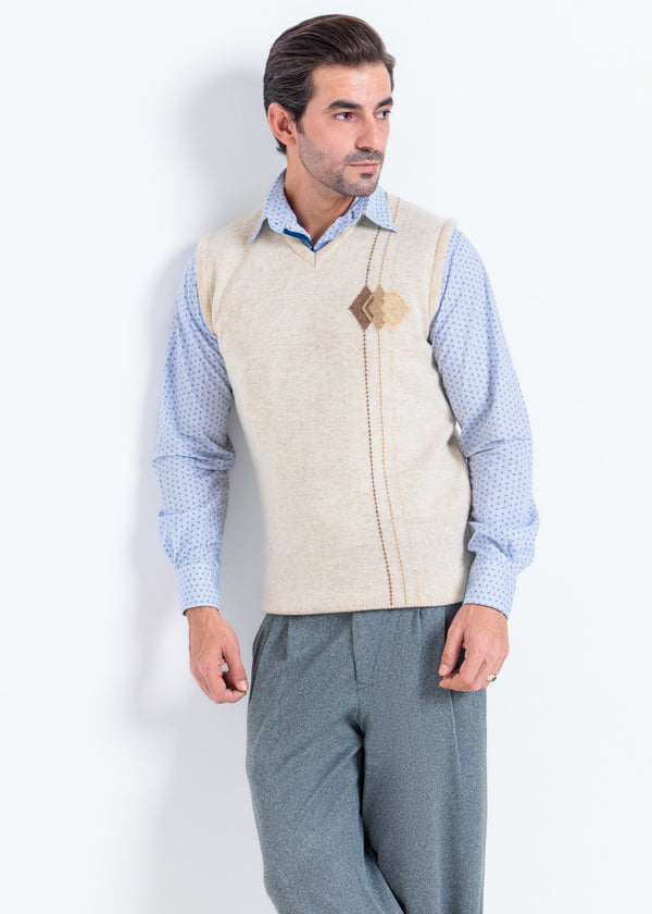 Fog-V-Neck Sando Sweater (666-14)