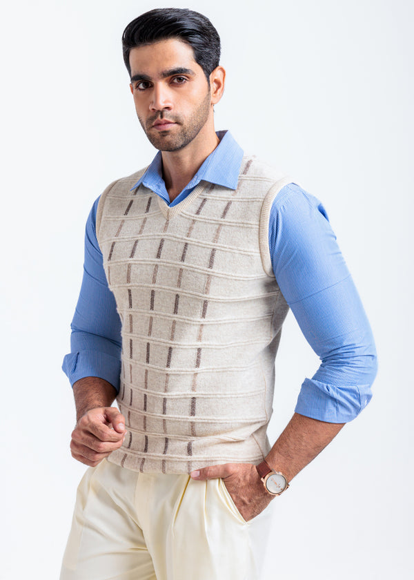 Fog-V-Neck Sando Sweater (667-14)