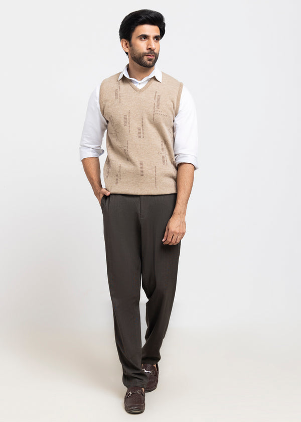 Mushroom-V-Neck Sando Sweater (669-14)